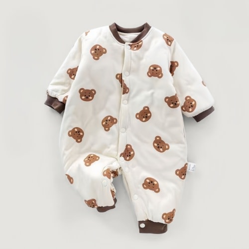 Cute Bear Baby Newborn Colorblock Romper