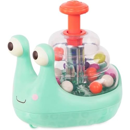 B. toys Escar-Glooooow Snail Ball Popper Baby Toy, Light-Up Fun