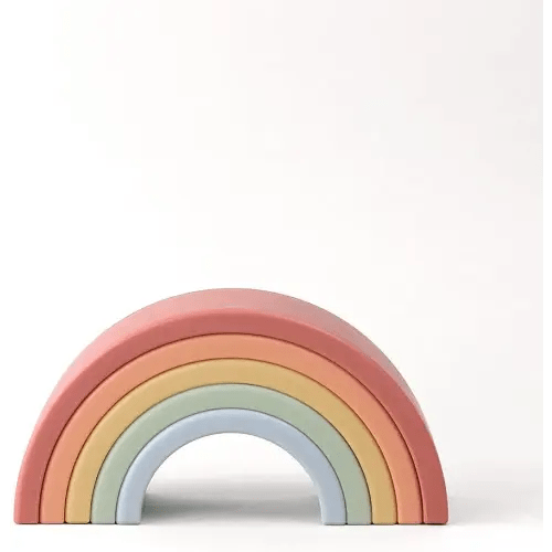 Itzy Ritzy Rainbow Stacker Toy - Includes 5 Arches for Stacking; Helps Develop Hand-Eye Coordination; Rainbow