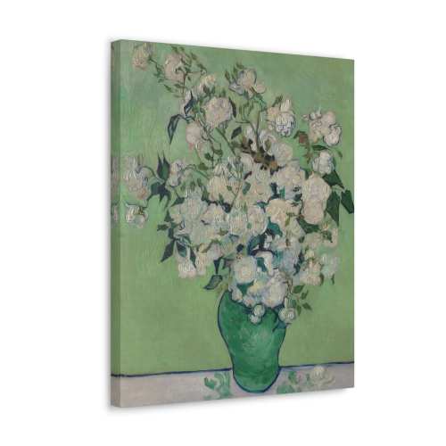 Van Gogh Wall Art, Van Gogh Roses Painting, Floral Wall Art, Vincent Van Gogh Roses, Canvas Gallery Wrap, Van Gogh Roses, 1890