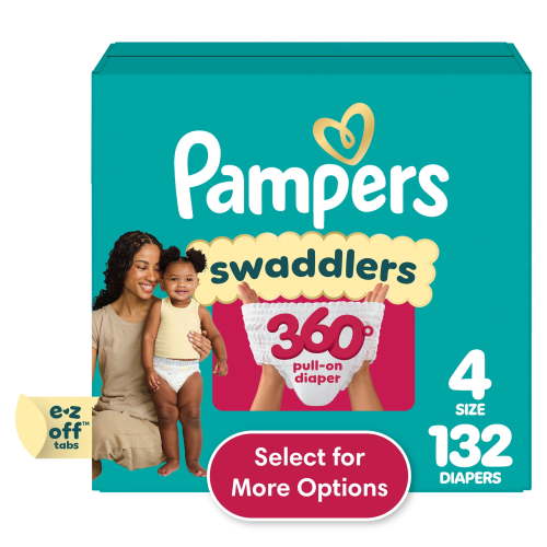 Free Shipping! Pampers Swaddlers 360 Pull-On Diapers Size 4 22-37 lbs, Leakproof Skin Protection, Hypoallergenic