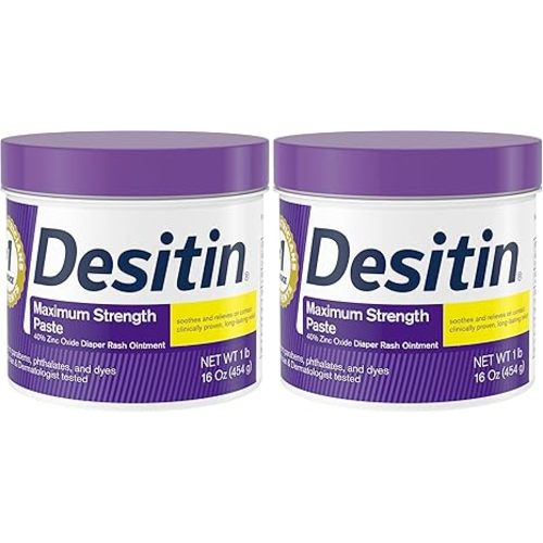 Desitin Maximum Strength Baby Diaper Rash Cream, 40% Zinc Oxide for Treatment, Relief & Prevention, Hypoallergenic, Phthalate- & Paraben-Free Paste, Protects Skin For Up To 12 Hours, 16 oz