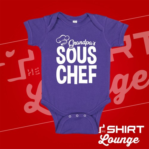 Grandpa's Sous Chef Baby Bodysuit: Cooking Buddy One Piece