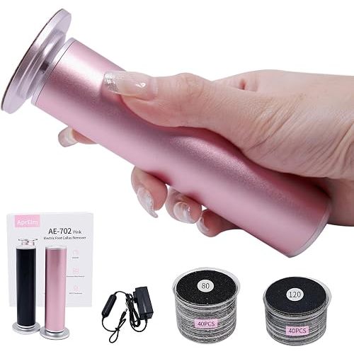 Electric Foot Callus Remover with 80pcs Sandpaper Discs, 4.8IN Longer Professional Callus Remover for Feet, Pedicure Tools Foot File for Dead Skin