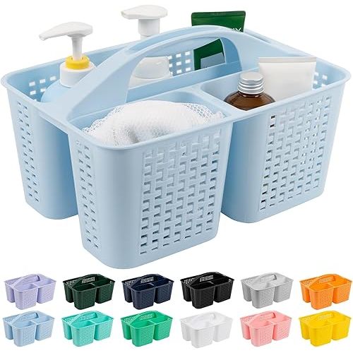 Tiawudi Portable Shower Caddy, Caddy Organizer with Handle, Plastic Shower Basket Hold Soap, Shampoo, Hair Supplies and Beauty Products, Cleaning Supplies Organizer for Home, Dorm, Shelf and Cabinet