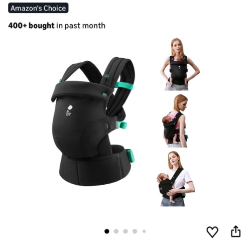 Bc Babycare CocoonGo Baby Carrier – CloudTouch Soft & Ergonomic Baby Carrier for 7–44 lbs | Easy to Wear, Adjustable Fit, Travel-Ready, Machine Washable (Black)