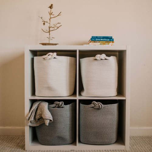 Rope Storage Cube | Cube Storage Basket for Nursery & Toys – Parker Baby Co.