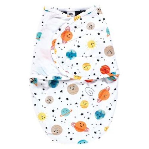 Hudson Baby Plush Faux Fur Swaddle Wrap, Happy Planets, 0-3 Months