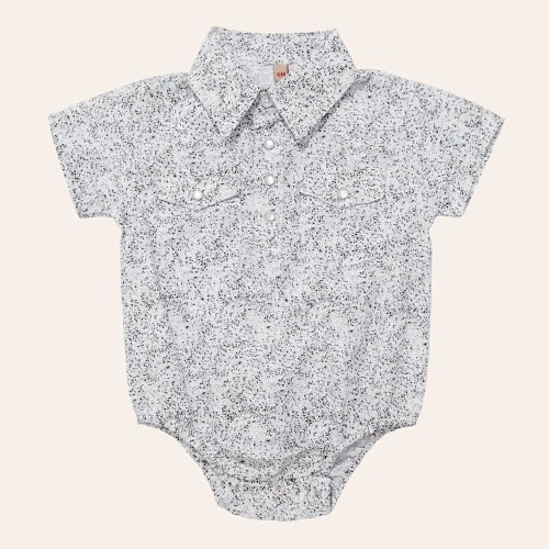 Rafter C Boys' White Paisley Print Pearl Snap Onesie | Cavender's