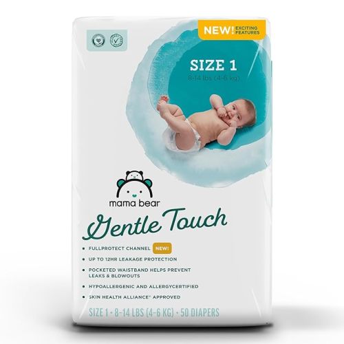 Amazon Brand - Mama Bear Gentle Touch Diapers, Size 1, 50 Count