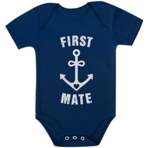 Tstars First Mate Baby Bodysuit Fathers Day Baby Outfit Infant Sailing Clothes