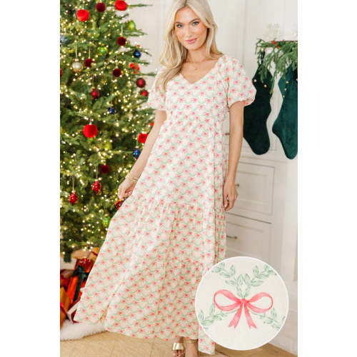 NURSING COLLECTION: Falling In Love Cream Maxi Dress