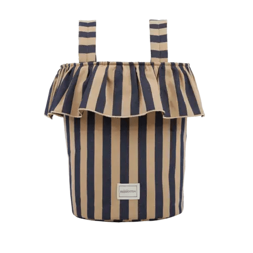 Basket Rayas - Navy + Caramel - PRE ORDER · Minicoton