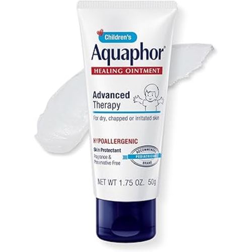 Aquaphor Children's Advanced Therapy Healing Ointment, 41% Petrolatum Skin Protectant Ointment for Minor Wound Care, Chapped or Cracked Skin and Lips, 1.75 Oz Tube