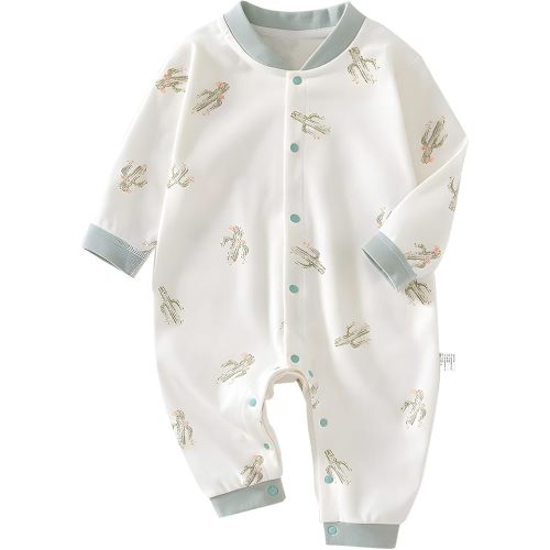 100% Organic Cotton Soft 3-24 Months Unisex Footless Newborn Baby Sleepers Pajamas Romper Boys Girls Long Sleeve