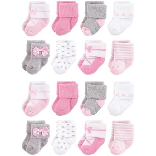 Little Treasure Unisex Baby Cotton Rich Terry Socks 16-Pack