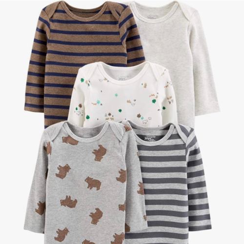 Simple Joys by Carter's Baby Boys Long-Sleeve Bodysuit Pack of 5Bodysuit