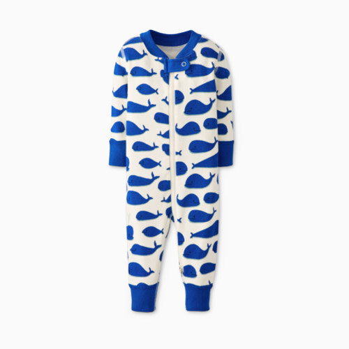 Hanna Andersson Baby Organic Cotton Footless Sleeper - Whales, 0-3 M