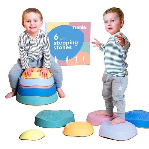 Stepping Stones for Toddlers | 6pcs Durable Non-Slip Stones | Encourage Toddler Balance & Gross Motor Skills | Indoor & Outdoor Toys | Obstacle Course and Gifts for Toddlers