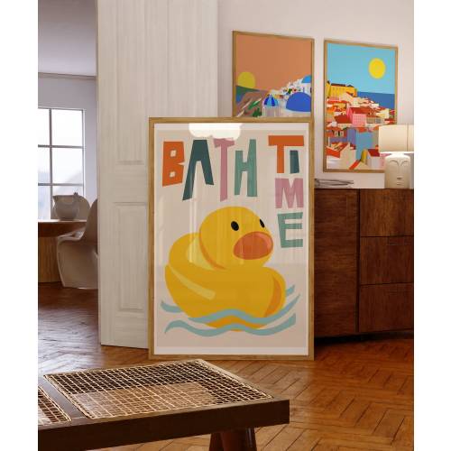 Bathroom Art Print / Bathroom Wall Art / Art for Bathroom / Bathroom Gallery Wall / Duck Art Print / Colourful Art Print