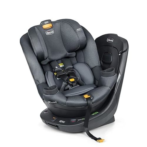 Chicco Fit360 Zip ClearTex Rotating Convertible Car Seat with Fit360 Mirror, 360 Degree Rotation for Rear-Facing and Forward-Facing Usage, Jet/Black