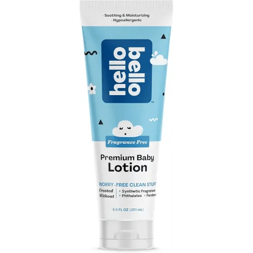 Hello Bello premium Baby Lotion | Vegan and Cruelty Free Moisturizing, Non-Greasy Lotion for babies and Kids | Fragrance Free | 8.5 FL Oz (1 Pack)