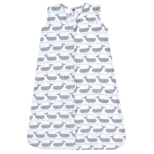 Hudson Baby Infant Boys Cotton Sleeveless Wearable Sleeping Bag, Sack, Blanket, Whales, 6-12 Months