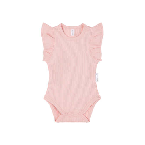 Baby Summer Frill Onesie - Dusty Pink