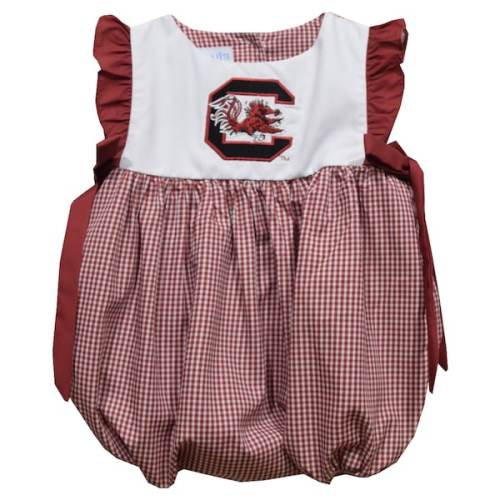 Vive La Fete South Carolina Gamecocks Girls Infant Maroon Gingham Puffy Bubble Dress