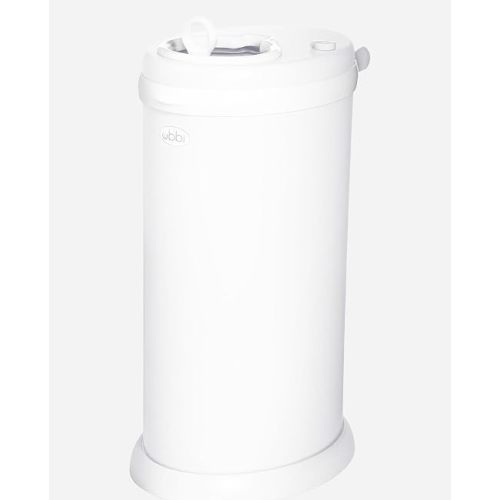 Ubbi Stainless Steel Diaper Pail, No Special Bags, Odor-Locking, White