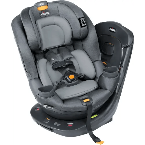 Chicco Fit360 ClearTex Rotating Convertible Car Seat with 360 Degree Rotation for Rear-Facing and Forward-Facing Usage, LeverLock Self-Tensioning Lock System | Drift/Grey