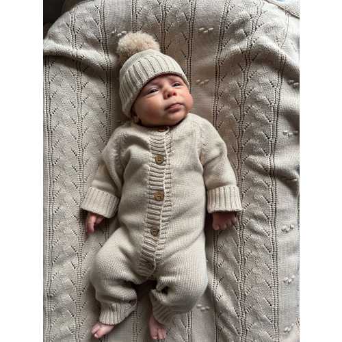 Knitted Baby Outfit& Blanket Set| Organic Cotton Newborn Gift| New Baby Gift| Baby Shower Gift| Fall Baby Knit Jumpsuit| Baby soft Blanket