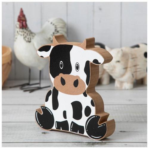 Wood Sitting Cow