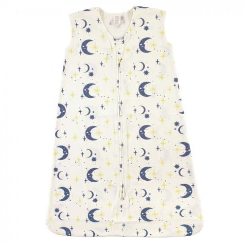 Touched by Nature Baby Boy Organic Cotton Sleeveless Wearable Sleeping Bag, Sack, Blanket, Man In The Moon, 6-12 Months
