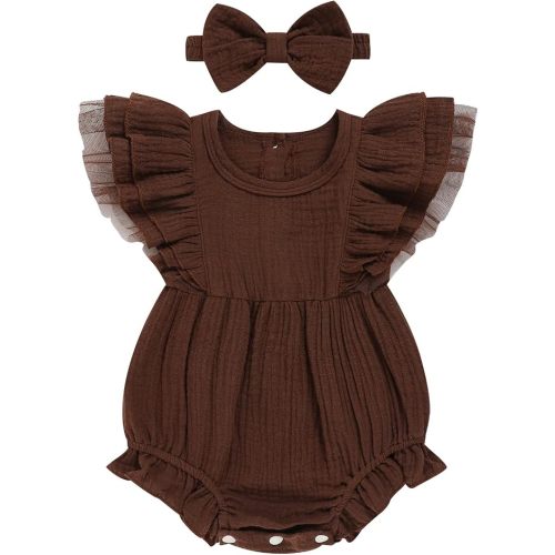TITKKOP Ruffle Bubble Romper for Baby Girl | One-Piece Shorts Jumpsuit | Summer Outfit & Dress for Infants 0-18M