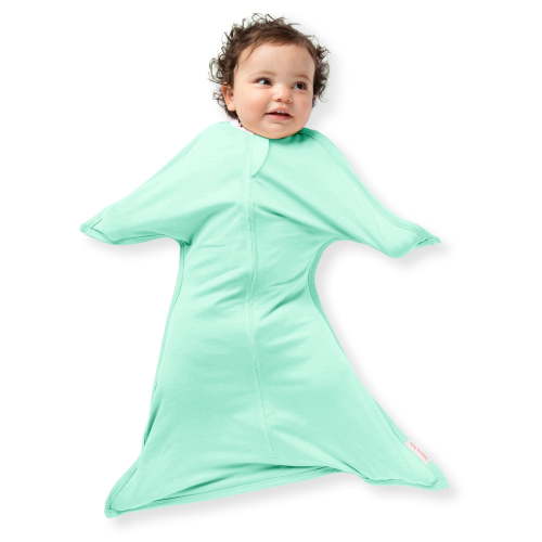 SleepingBaby Zipadee-Zip Transition Swaddle for Self-Soothing & Better Sleep, Mint, X Small (3-6 Months)