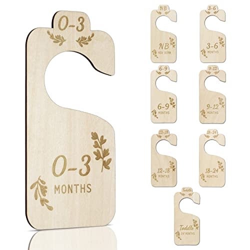 Fxspmt Closet Dividers for Baby Clothes,Set of 8 Double-Sided Baby Clothes Organizer from Newborn to 24 Months - Adorable Nursery Decor Dividers to Make a Tidy&Well Organized Baby Closet (Style-05)