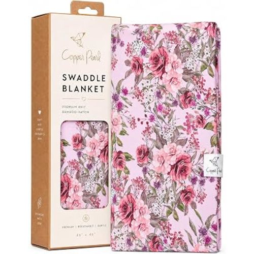 Copper Pearl Swaddle Blankets for Newborns | Soft Stretchy Receiving Blankets for Boys and Girls | Large 46 x 46 Inch Baby Blankets | Lightweight and Breathable Swaddles | Deborah