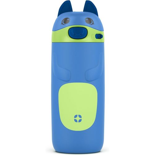 Ello Ellies 12oz Vacuum Insulated Stainless Steel Kids Water Bottle with Straw and Built-in Carrying Handle and Leak-Proof Locking Lid for School Backpack, Lunchbox and Outdoor Sports, Dog
