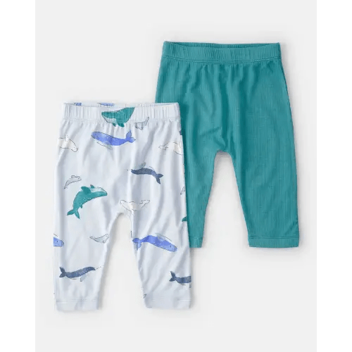 Baby 2-Pack Whale PurelySoft Pull-On Pants - Blue | Carter's