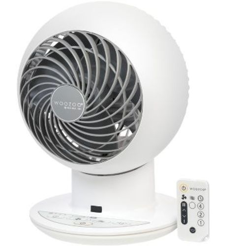 IRIS USA WOOZOO Fan with Remote, Oscillating Fan, Desk Fan, Table Air Circulator, Globe Fan, Fan for Bedroom, 5 Speeds, White