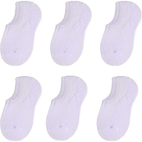 JORMATT Toddler No Show Cotton Socks for Little Girls Boys - Anti Slip Low Cut Ankle With Grips (6-12 Pairs)