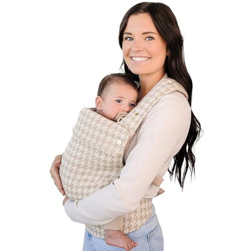 Ava & Oliver Essential Baby Carrier – Ergonomic, Hip-Healthy Soft Structured Carrier for Infants & Toddlers (7–35lbs) - Front and Back Carry, Breathable Fabric, Stylish & Lightweight (Houndstooth)