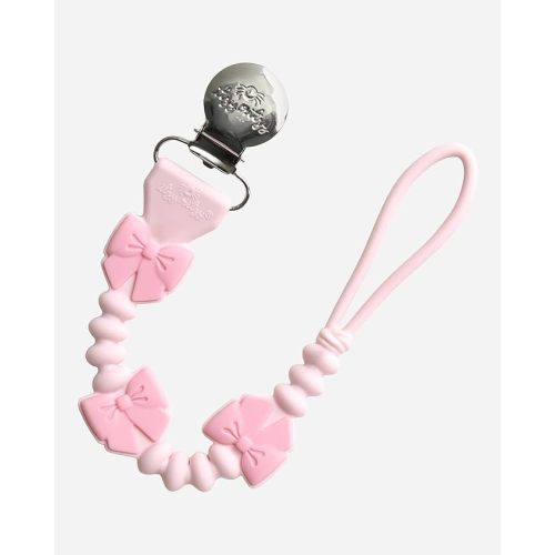 Itzy Ritzy Silicone Pacifier Clip, Binky Clip Holder for Babies (Pink Bows)