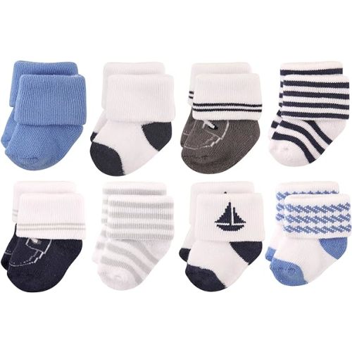 Hudson Baby baby-girls Cotton Rich Newborn and Terry Socks