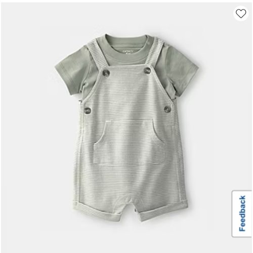 Carter's Baby Boys 2-pc. Shortall Set, Color: Gray - JCPenney