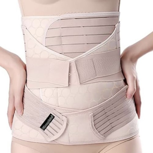 ChongErfei 3 in 1 Postpartum Support Recovery Belly Wrap Waist/Pelvis Belt Body Shaper Postnatal Shapewear,XL Beige