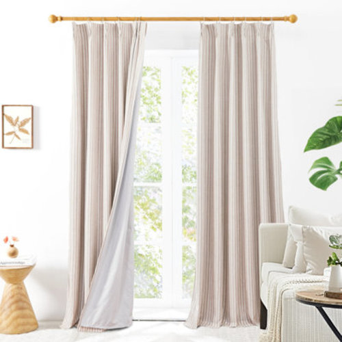Highland Dunes Modern Vertical Stripes Blackout Curtains (Set of 2) & Reviews | Wayfair
