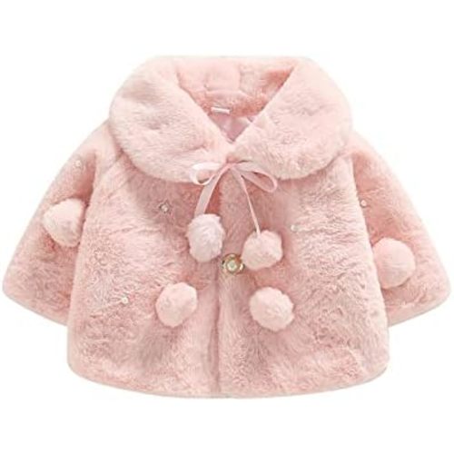 Toddler Baby Girl Faux Fur Cape Infant Cute Bunny Ear Hooded Cloak Coat Jacket Thick Warm Newborn Cardigan Outwear