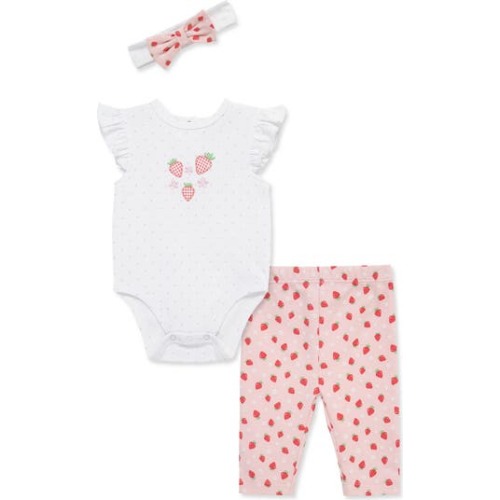 Strawberry Bodysuit, Leggings & Headband Set, 3M